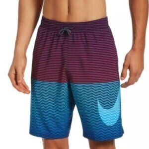 New Nike Men's Medium M Ombre Horizon Stripe Vital Volley Swim Shorts MSRP $54‎